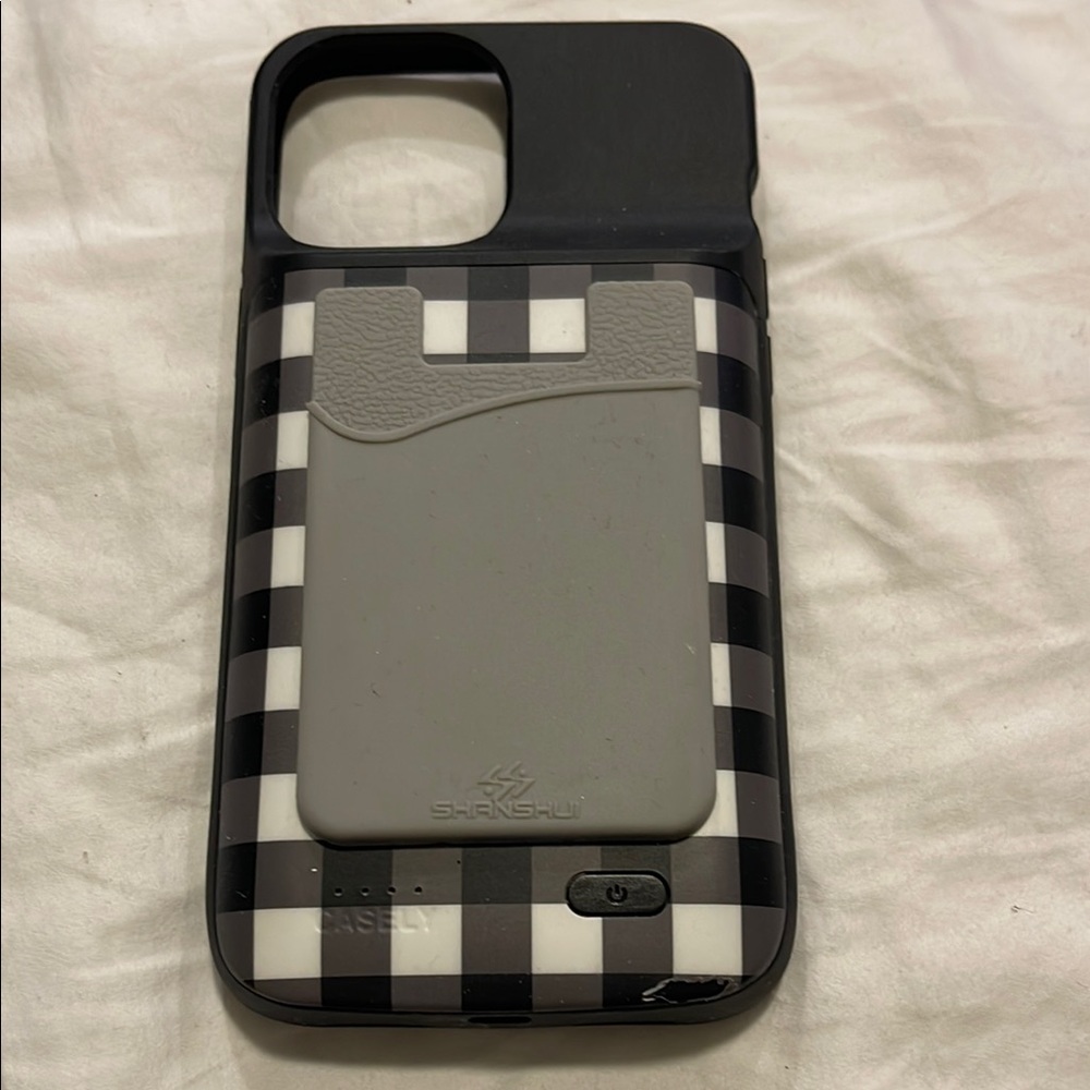 Chargeable Black and White Checkered Phone Case IPHONE 12 PRO MAX
